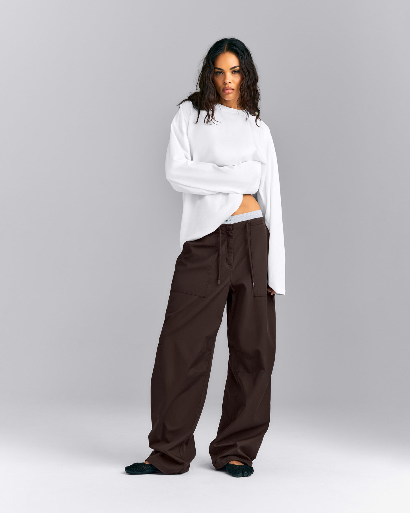 Oversized Cotton Long Sleeve Top | White