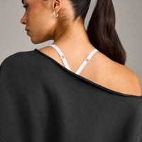 Raw Cut Lounge Off-The-Shoulder Sweatshirt | Washed Black