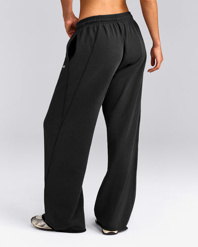 Cotton Vintage Lounge Wide Leg Sweatpants | Washed Black