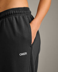 Raw Cut Lounge Wide Leg Joggers | Washed Black