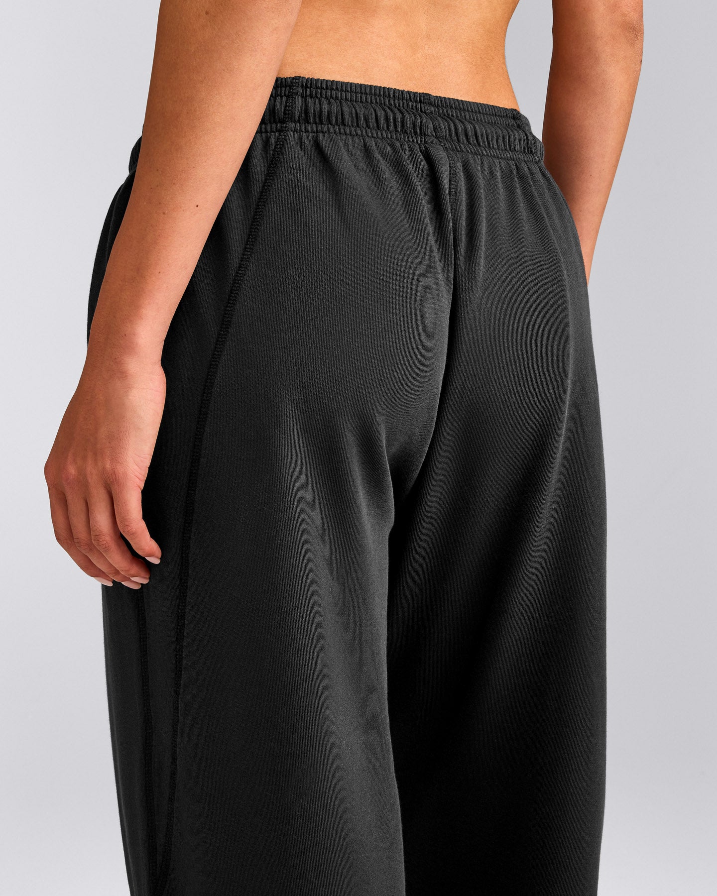 Cotton Vintage Lounge Wide Leg Sweatpants | Washed Black