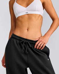 Cotton Vintage Lounge Wide Leg Sweatpants | Washed Black
