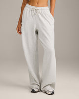 Raw Cut Lounge Wide Leg Joggers | Light Grey Marl