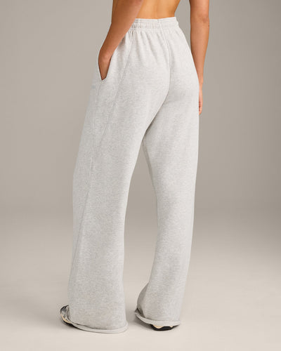 Raw Cut Lounge Wide Leg Joggers | Light Grey Marl