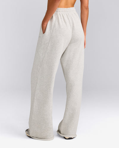 Cotton Vintage Lounge Wide Leg Sweatpants | Light Gray Marl