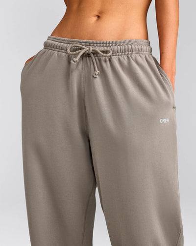Cotton Vintage Lounge Wide Leg Sweatpants | Washed Minky
