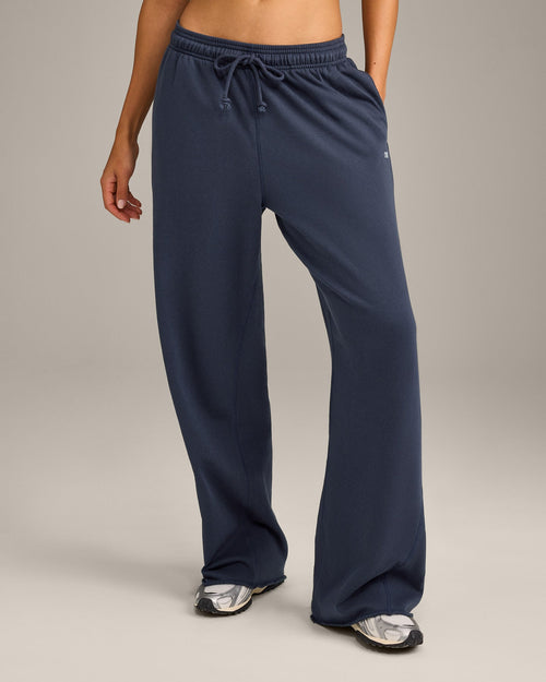 Raw Cut Lounge Wide Leg Joggers | Washed True Blue