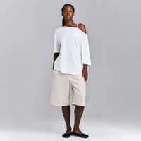 Slouchy One Shoulder T-Shirt | White