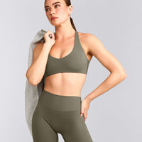 SoftMotion™ Bralette with Grey Logo | Alpine Green