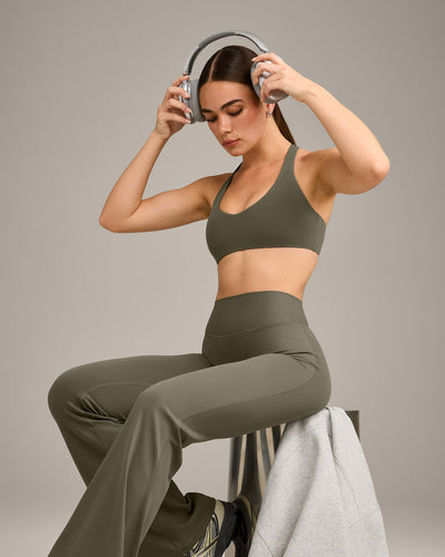 SoftMotion™ Bralette with Grey Logo | Alpine Green