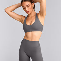 SoftMotion™ Bralette with Gray Logo | Ash Gray
