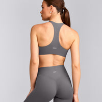 SoftMotion™ Bralette with Gray Logo | Ash Gray
