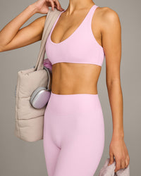 SoftMotion™ Bralette with Grey Logo | Chalk Pink