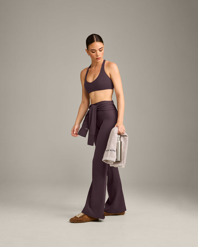 SoftMotion™ Bralette with Grey Logo | Dark Umber Brown