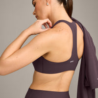 SoftMotion™ Bralette with Grey Logo | Dark Umber Brown