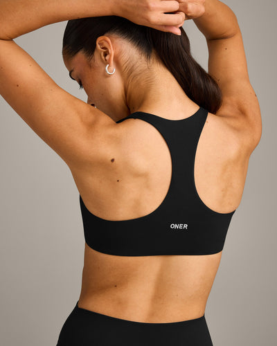 SoftMotion™ Bralette with Grey Logo | Black