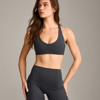 SoftMotion™ Bralette with Grey Logo | Coal