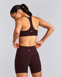 SoftMotion™ Bralette with Grey Logo | Plum Brown