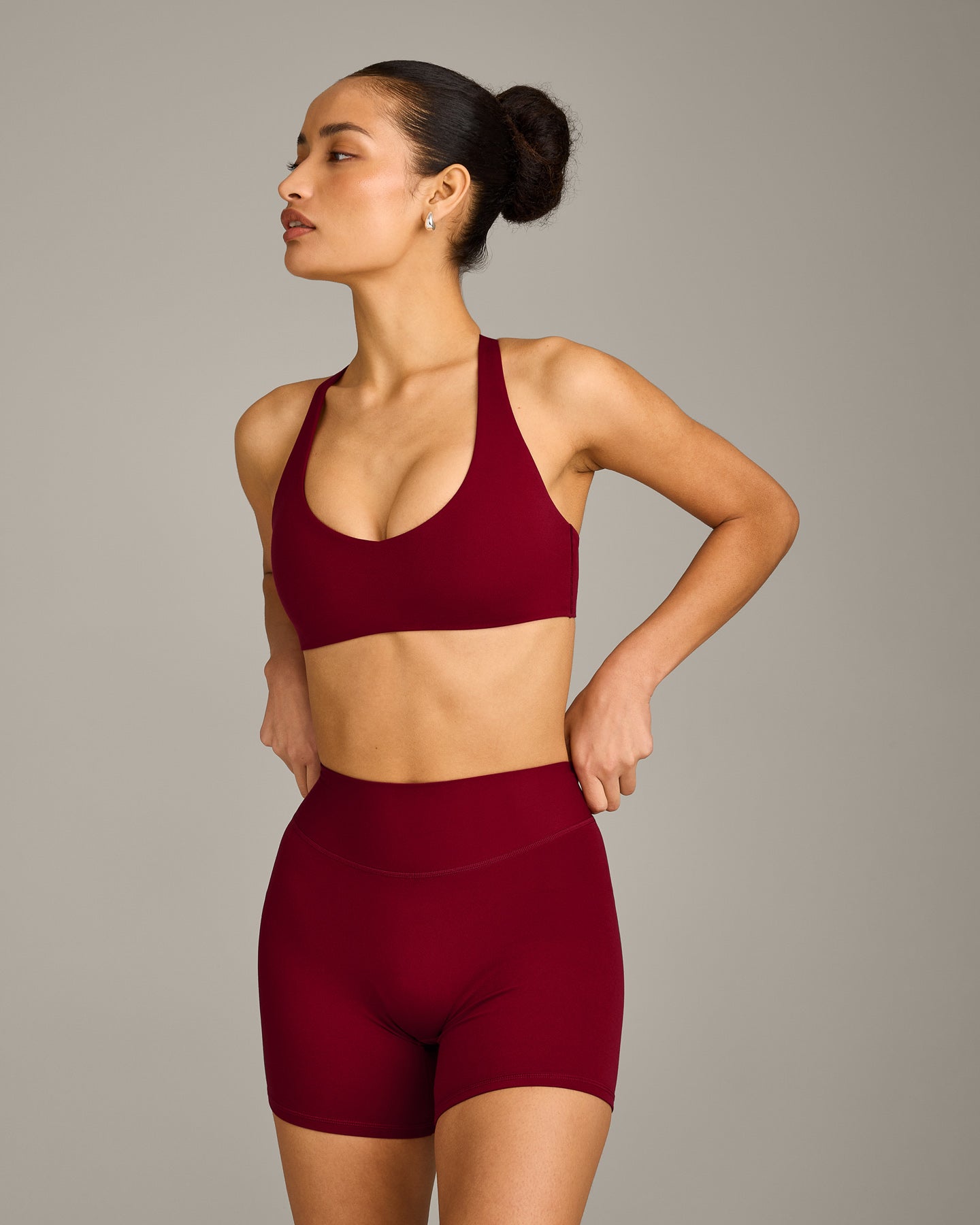 SoftMotion™ Bralette with Grey Logo | Ruby Red