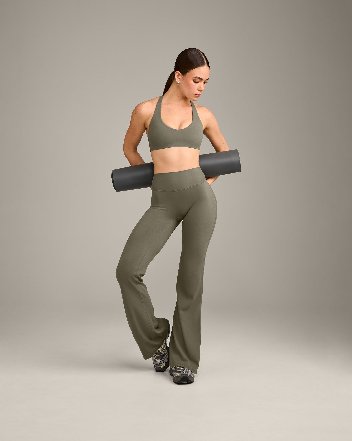 SoftMotion™ Flared Bottoms with Grey Logo | Alpine Green