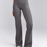 SoftMotion™ Flared Pants with Gray Logo | Ash Gray