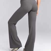 SoftMotion™ Flared Pants with Gray Logo | Ash Gray