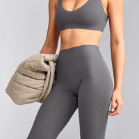 SoftMotion™ Flared Pants with Gray Logo | Ash Gray