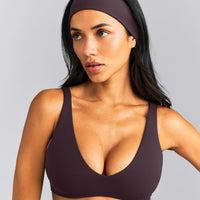 SoftMotion™ Headband with Gray Logo | Dark Umber Brown