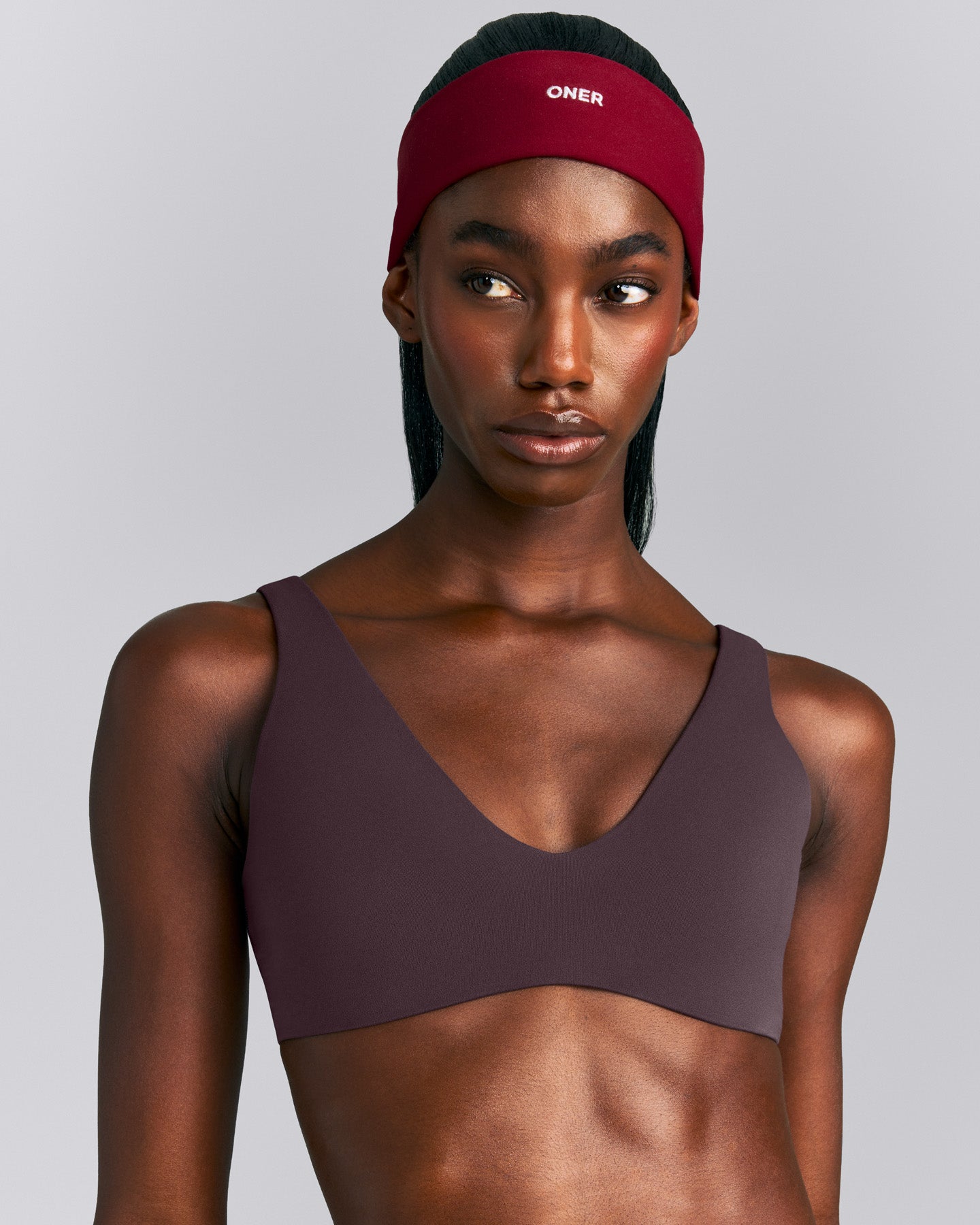 SoftMotion™ Headband with Gray Logo | Ruby Red