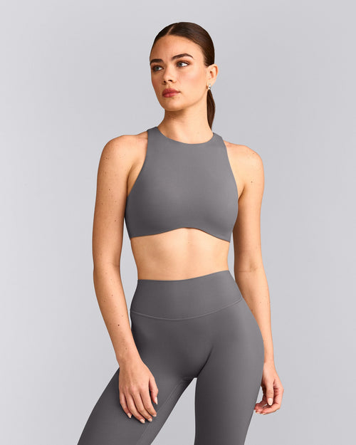 SoftMotion™ High Neck Sports Bra | Ash Gray