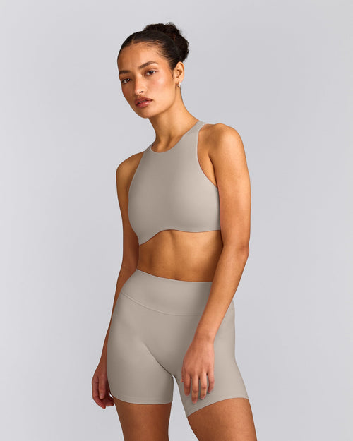 SoftMotion™ High Neck Sports Bra | Warm Sand