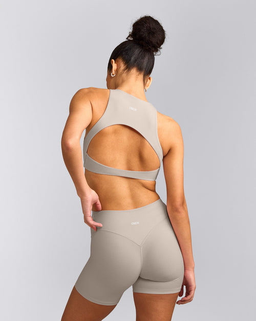 SoftMotion™ High Neck Sports Bra | Warm Sand
