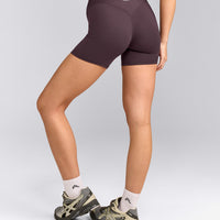 SoftMotion™ High Waisted Shorts 6" | Dark Umber Brown