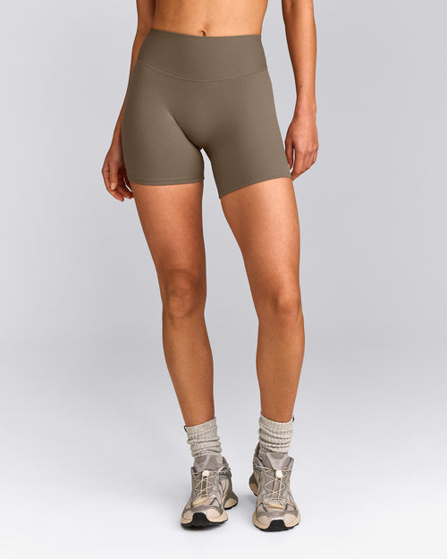 SoftMotion™ High Waisted Shorts 6" | Moss Brown
