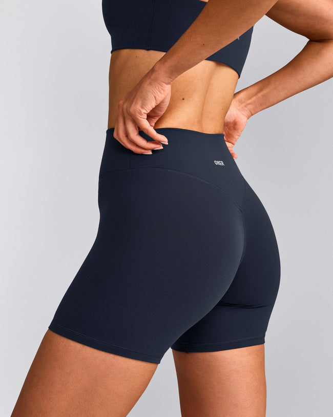 SoftMotion™ High Waisted Shorts 6" | True Blue