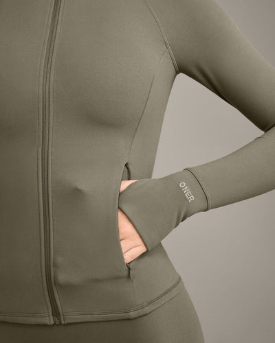 SoftMotion™ Jacket with Grey Logo | Alpine Green
