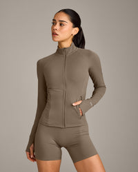 SoftMotion™ Jacket with Grey Logo | Moss Brown