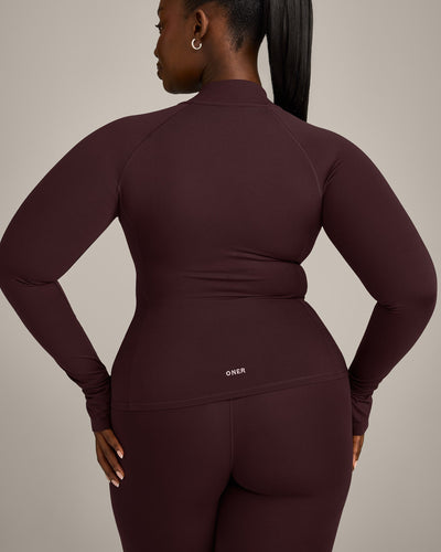 SoftMotion™ Jacket with Grey Logo | Plum Brown