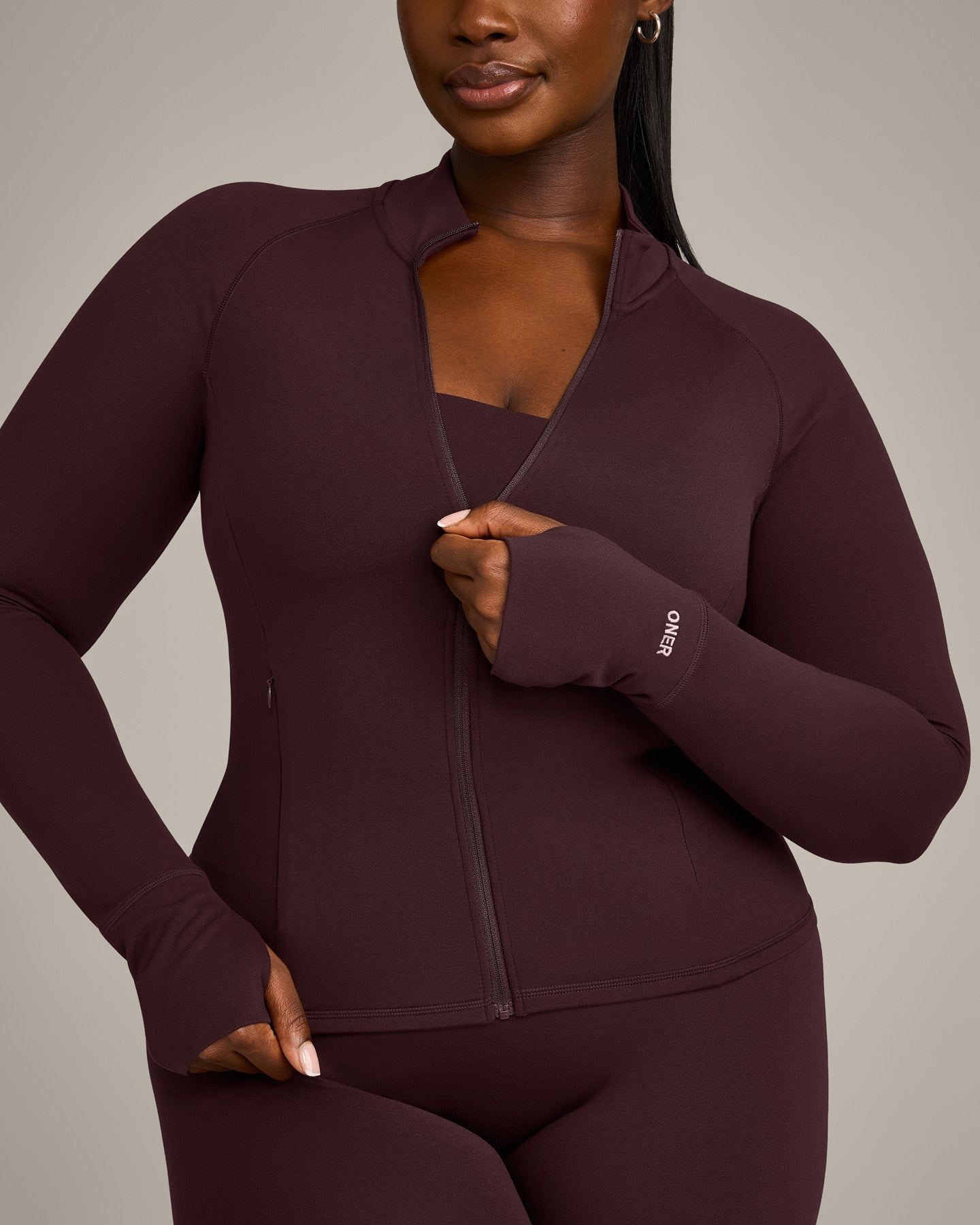 SoftMotion™ Jacket with Grey Logo | Plum Brown