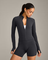 SoftMotion™ Mid Jacket with Grey Logo | Coal