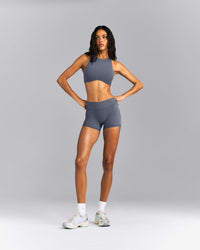 SoftMotion™ Mid Rise Micro Shorts 4" | Granite Blue