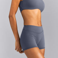 SoftMotion™ Mid Rise Micro Shorts 4" | Granite Blue