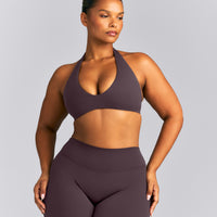 SoftMotion™ Minimal Halter Neck Bralette | Dark Umber Brown