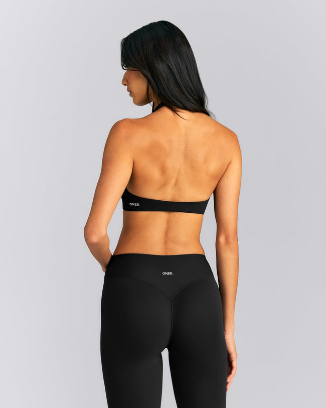 SoftMotion™ Minimal Halter Neck Bralette New Branding | Black