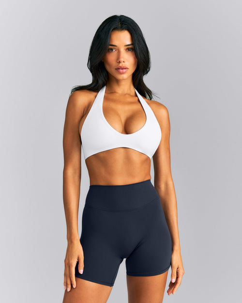 SoftMotion™ Minimal Halter Neck Bralette | White