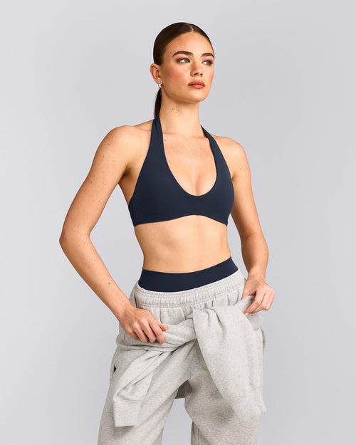 SoftMotion™ Minimal Halter Neck Bralette | True Blue