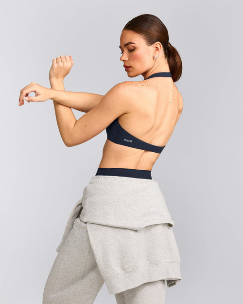 SoftMotion™ Minimal Halter Neck Bralette | True Blue