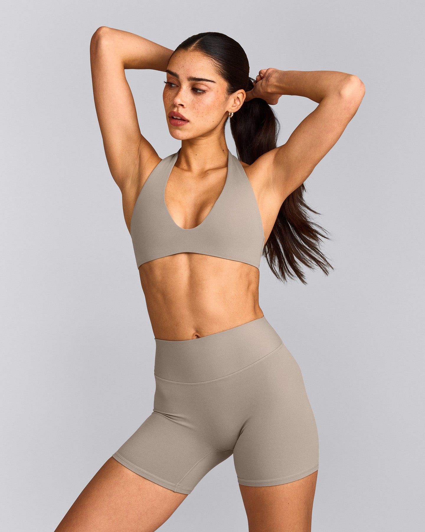 SoftMotion™ Minimal Halter Neck Bralette | Warm Sand