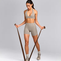 SoftMotion™ Minimal Halter Neck Bralette | Warm Sand