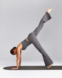 SoftMotion™ Racer Back Mid Vest with Built in Bra Shelf with Grey Logo | Ash Grey